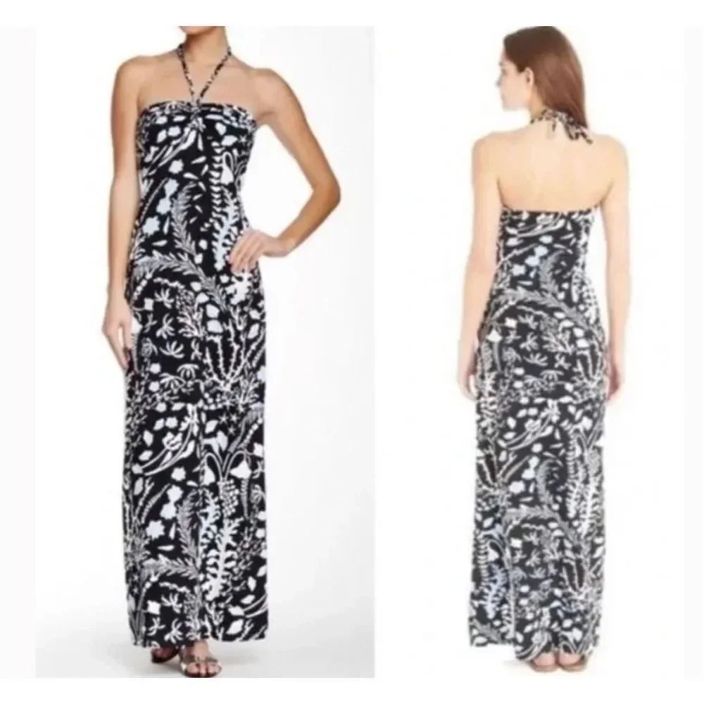 J.McLaughlin braid tie halter maxi dress